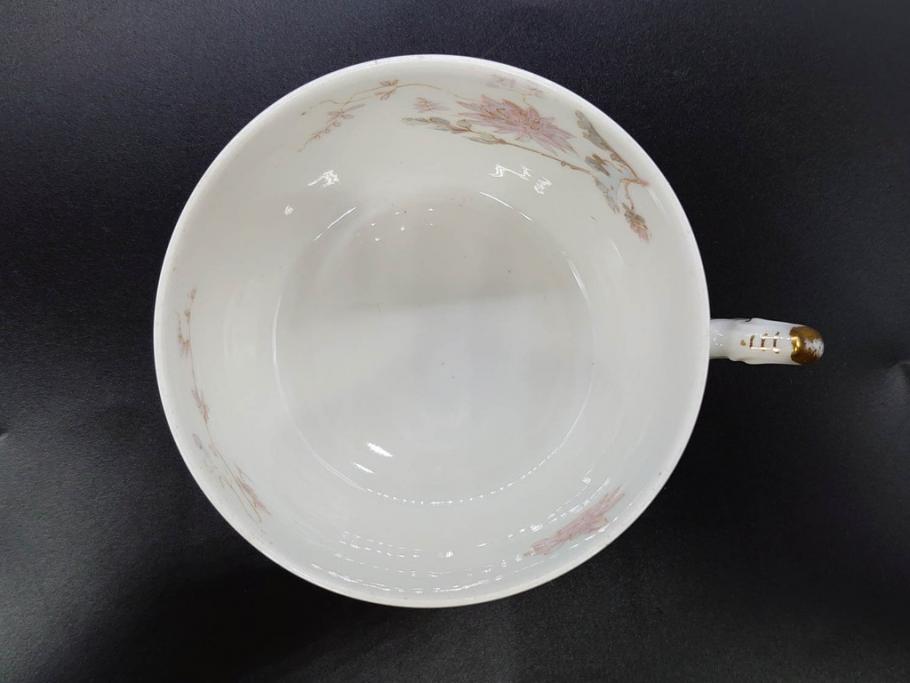 ビンテージ　フランス　LIMOGES(リモージュ)　HAVILAND(アビランド)　淡い花柄が上品なカップ&ソーサー7客セット(ヴィンテージ、金彩、フラワー、C&S、磁器、洋食器)(R-078840)