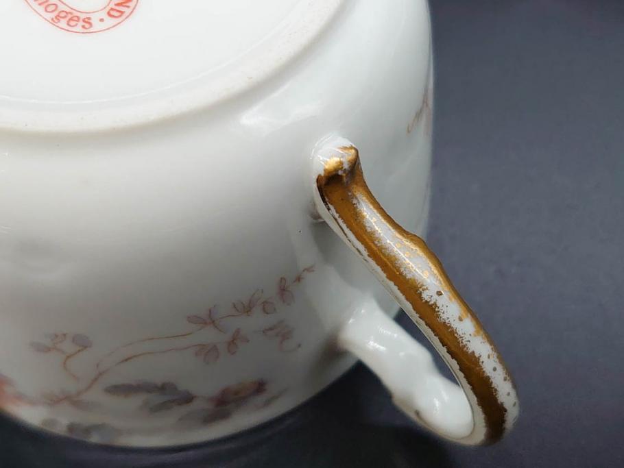 ビンテージ　フランス　LIMOGES(リモージュ)　HAVILAND(アビランド)　淡い花柄が上品なカップ&ソーサー7客セット(ヴィンテージ、金彩、フラワー、C&S、磁器、洋食器)(R-078840)
