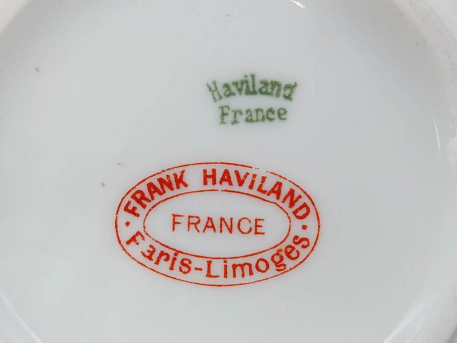 ビンテージ　フランス　LIMOGES(リモージュ)　HAVILAND(アビランド)　淡い花柄が上品なカップ&ソーサー7客セット(ヴィンテージ、金彩、フラワー、C&S、磁器、洋食器)(R-078840)