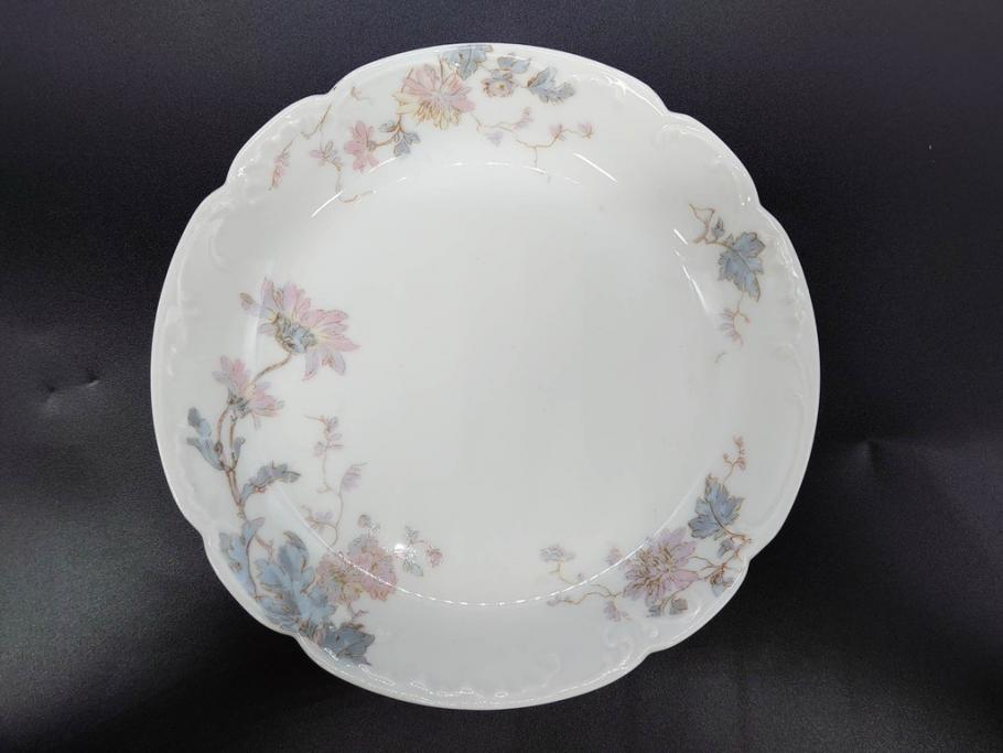 ビンテージ　フランス　LIMOGES(リモージュ)　HAVILAND(アビランド)　淡い花柄が上品なカップ&ソーサー7客セット(ヴィンテージ、金彩、フラワー、C&S、磁器、洋食器)(R-078840)