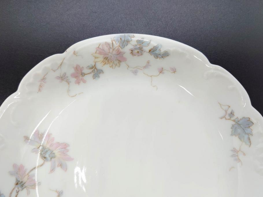 ビンテージ　フランス　LIMOGES(リモージュ)　HAVILAND(アビランド)　淡い花柄が上品なカップ&ソーサー7客セット(ヴィンテージ、金彩、フラワー、C&S、磁器、洋食器)(R-078840)