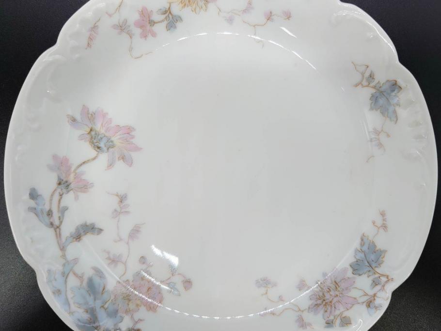 ビンテージ　フランス　LIMOGES(リモージュ)　HAVILAND(アビランド)　淡い花柄が上品なカップ&ソーサー7客セット(ヴィンテージ、金彩、フラワー、C&S、磁器、洋食器)(R-078840)