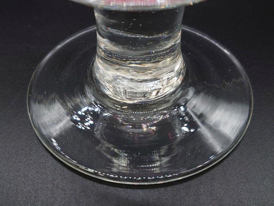 大正〜昭和初期　当時物　レトロな雰囲気が可愛らしい赤縁氷コップ2客セット(グラス、吹きガラス、和ガラス、硝子)(R-078887)