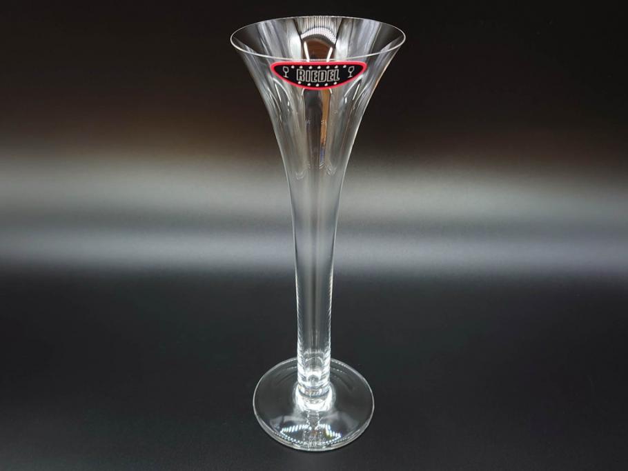 未使用品　オーストリア　RIEDEL(リーデル)　ソムリエ　シャンパーニュ　スパークリングワイン　洗練されたデザインが優美な印象を与えるグラス2客セット(旧パッケージ、チューブ缶、箱付き、袋付き)(R-073035)