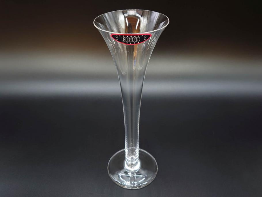 未使用品　オーストリア　RIEDEL(リーデル)　ソムリエ　シャンパーニュ　スパークリングワイン　洗練されたデザインが優美な印象を与えるグラス2客セット(旧パッケージ、チューブ缶、箱付き、袋付き)(R-073035)