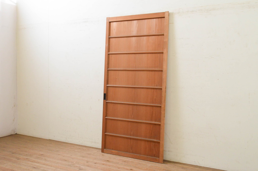 アンティーク建具　落ち着いた和の空間を演出する横桟付き引き戸1枚(板戸、帯戸、舞良戸)(R-071609)