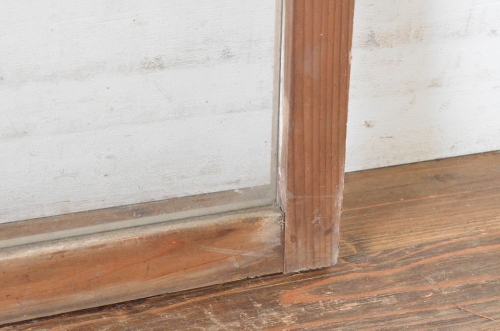 建具アンティーク　古い木味が魅力的な明り取り2枚セット(明かり取り、欄間)(R-065039)