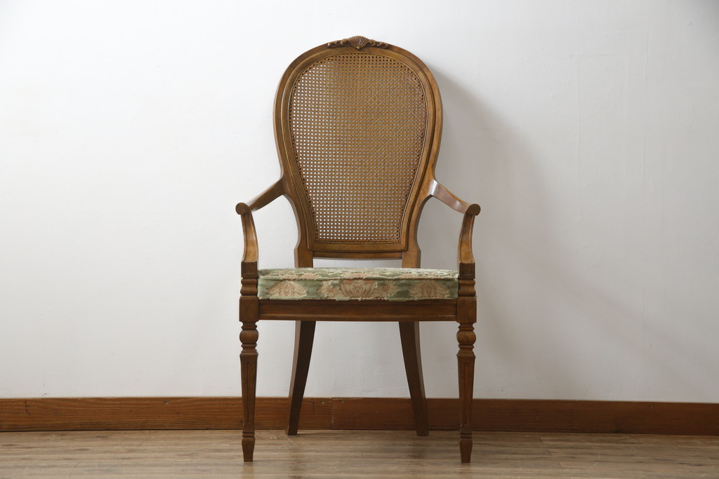 中古　DREXEL HERITAGE(ドレクセルヘリテイジ)　Cameo Classics(キャメオクラシックス)　格調高い雰囲気が魅力のマホガニー製アームチェア(イス、椅子、ダイニングチェア)(定価約35万円)(R-060870)