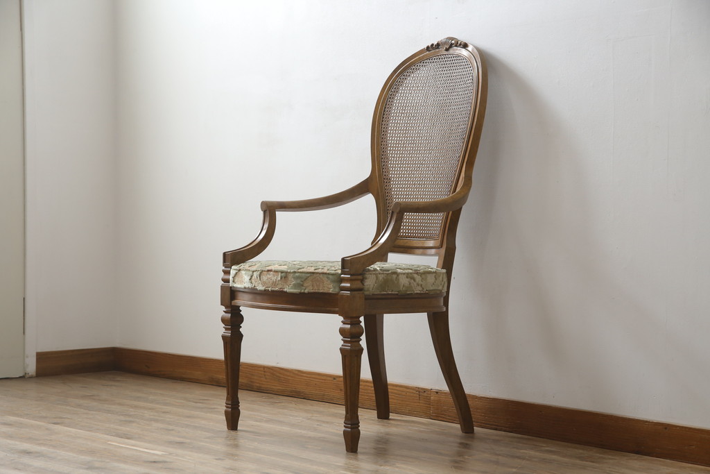 中古　DREXEL HERITAGE(ドレクセルヘリテイジ)　Cameo Classics(キャメオクラシックス)　格調高い雰囲気が魅力のマホガニー製アームチェア(イス、椅子、ダイニングチェア)(定価約35万円)(R-060870)