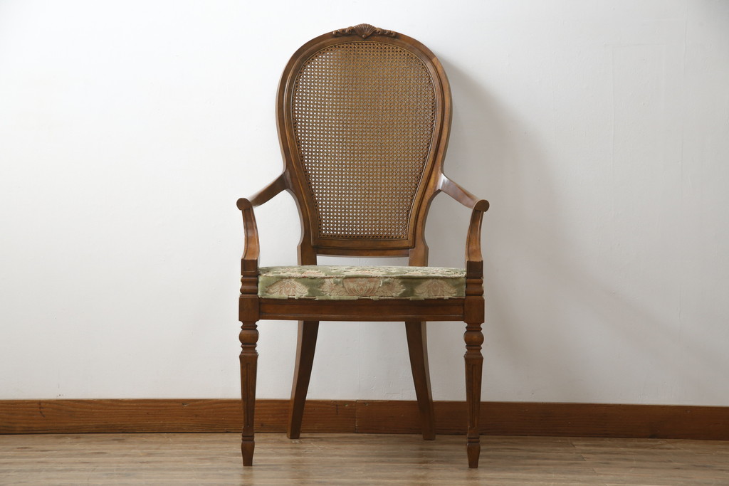 中古　DREXEL HERITAGE(ドレクセルヘリテイジ)　Cameo Classics(キャメオクラシックス)　格調高い雰囲気が魅力のマホガニー製アームチェア(イス、椅子、ダイニングチェア)(定価約35万円)(R-060871)