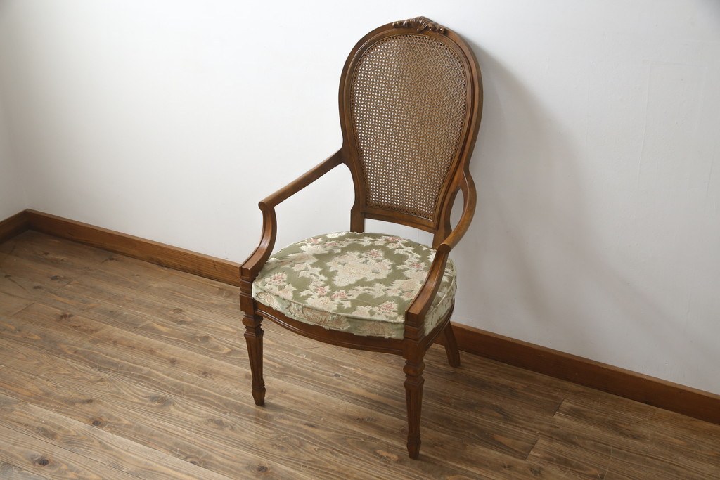 中古　DREXEL HERITAGE(ドレクセルヘリテイジ)　Cameo Classics(キャメオクラシックス)　格調高い雰囲気が魅力のマホガニー製アームチェア(イス、椅子、ダイニングチェア)(定価約35万円)(R-060871)