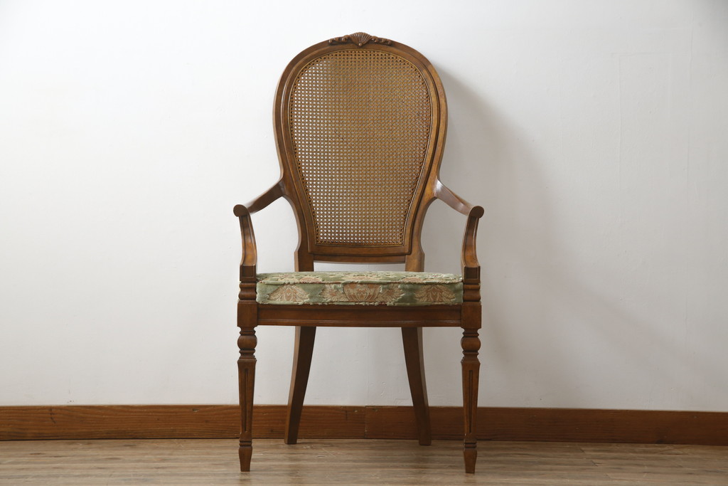 中古　DREXEL HERITAGE(ドレクセルヘリテイジ)　Cameo Classics(キャメオクラシックス)　格調高い雰囲気が魅力のマホガニー製アームチェア(イス、椅子、ダイニングチェア)(定価約35万円)(R-060873)
