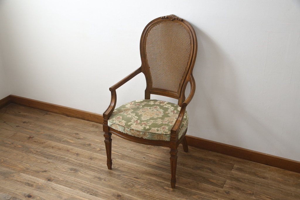 中古　DREXEL HERITAGE(ドレクセルヘリテイジ)　Cameo Classics(キャメオクラシックス)　格調高い雰囲気が魅力のマホガニー製アームチェア(イス、椅子、ダイニングチェア)(定価約35万円)(R-060873)