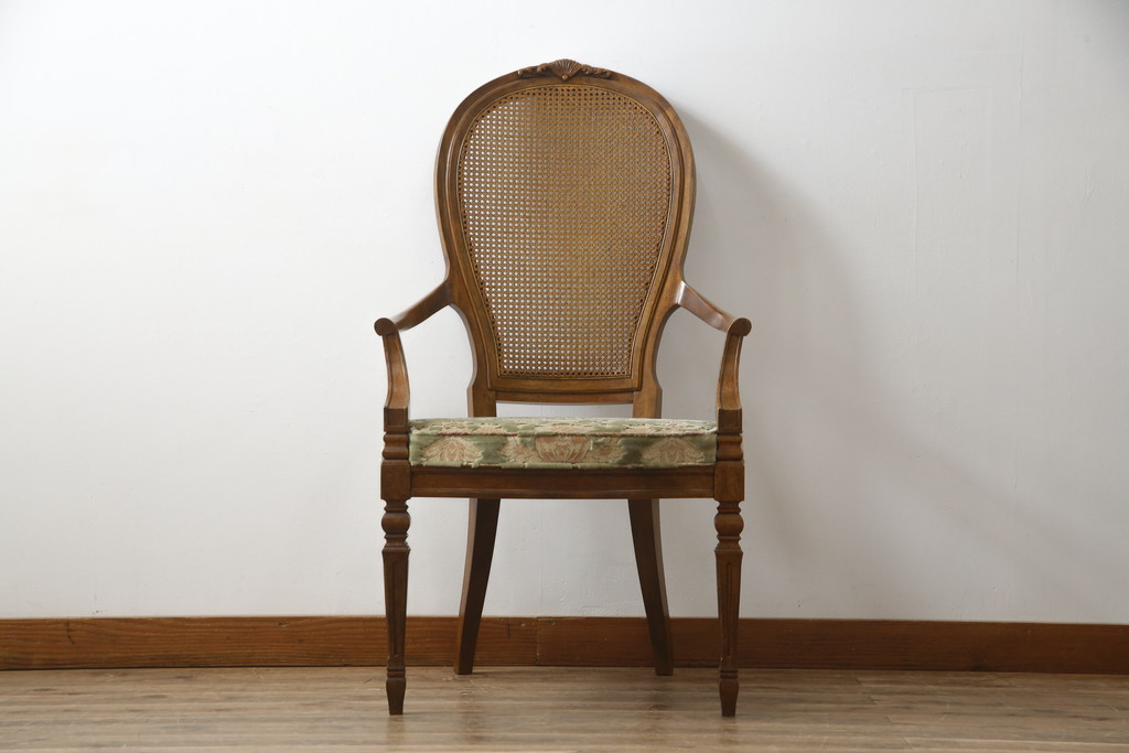 中古　DREXEL HERITAGE(ドレクセルヘリテイジ)　Cameo Classics(キャメオクラシックス)　格調高い雰囲気が魅力のマホガニー製アームチェア(イス、椅子、ダイニングチェア)(定価約35万円)(R-060877)