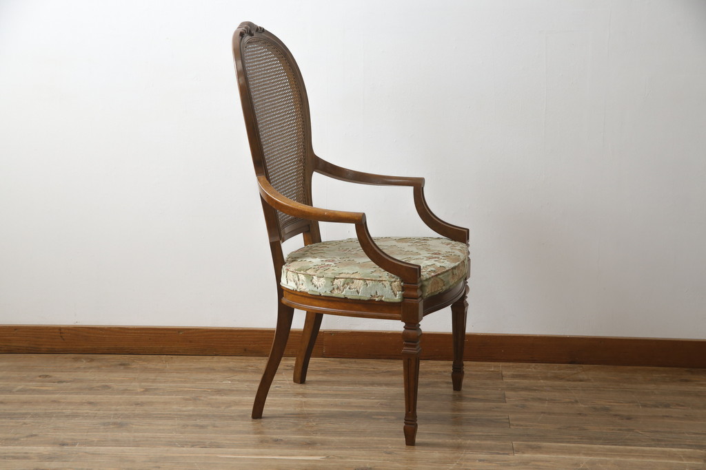 中古　DREXEL HERITAGE(ドレクセルヘリテイジ)　Cameo Classics(キャメオクラシックス)　格調高い雰囲気が魅力のマホガニー製アームチェア(イス、椅子、ダイニングチェア)(定価約35万円)(R-060877)