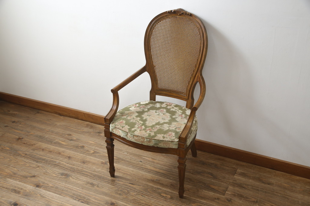 中古　DREXEL HERITAGE(ドレクセルヘリテイジ)　Cameo Classics(キャメオクラシックス)　格調高い雰囲気が魅力のマホガニー製アームチェア(イス、椅子、ダイニングチェア)(定価約35万円)(R-060877)