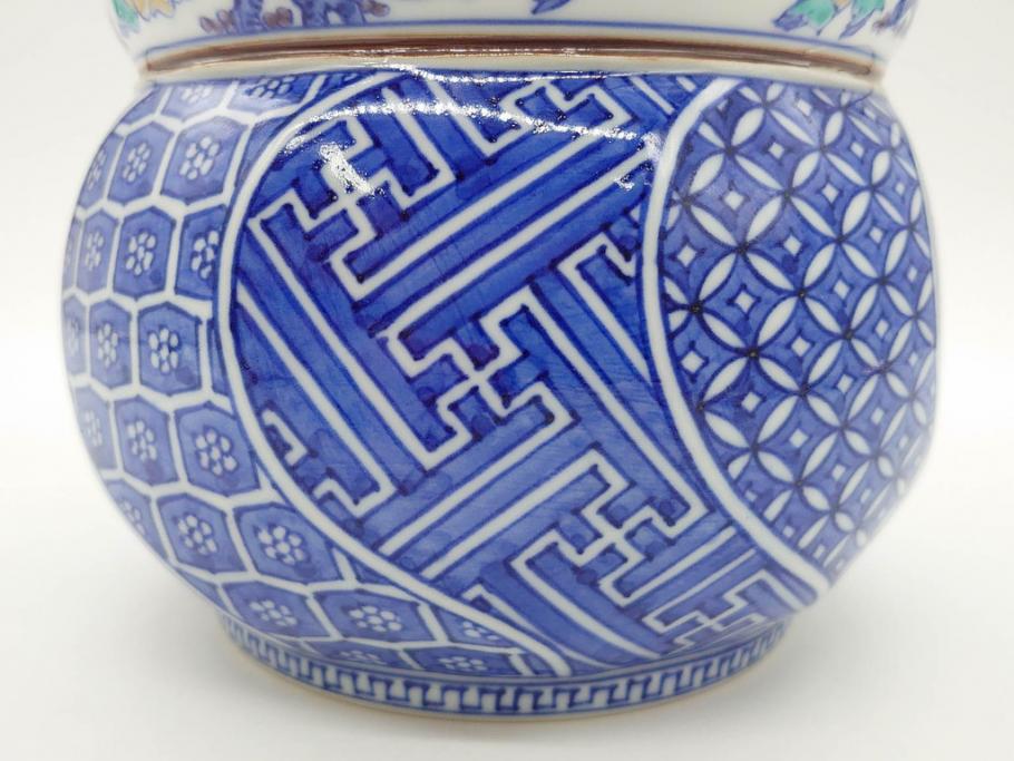 陶匠 高野昭阿弥　和楽庵　京焼　色絵祥瑞　唐子の図　意匠を凝らした水指(瓢箪、瓢形、腰捻、水差、茶道具、煎茶道具、共箱付き)(R-078931)