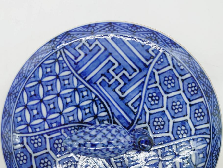陶匠 高野昭阿弥　和楽庵　京焼　色絵祥瑞　唐子の図　意匠を凝らした水指(瓢箪、瓢形、腰捻、水差、茶道具、煎茶道具、共箱付き)(R-078931)