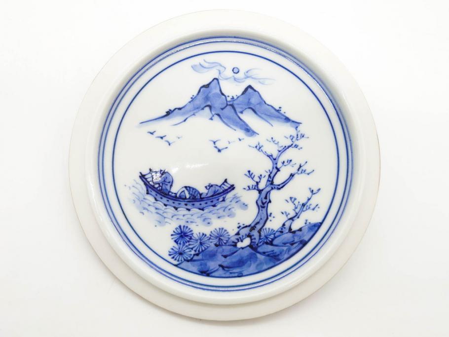 陶匠 高野昭阿弥　和楽庵　京焼　色絵祥瑞　唐子の図　意匠を凝らした水指(瓢箪、瓢形、腰捻、水差、茶道具、煎茶道具、共箱付き)(R-078931)