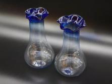 戦前　大正〜昭和初期　昭和レトロ　どんなテイストのお部屋にも馴染む花瓶2点セット(一輪挿し、花入、花器、硝子)(R-078934)