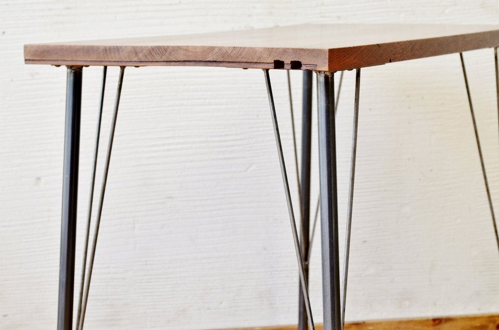 アンティーク家具　☆古い木の鉄脚アンティークテーブル(作業台、机)2