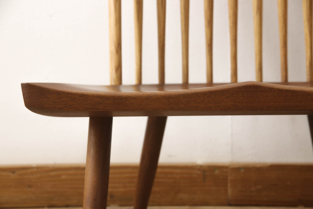 和製ヴィンテージ　ジョージナカシマ　桜製作所　LOUNGE CHAIR　CN102　モダンに洗練されたラウンジチェア(ジョージ・ナカシマ、イス、椅子、板座チェア、ビンテージ)(R-058617)