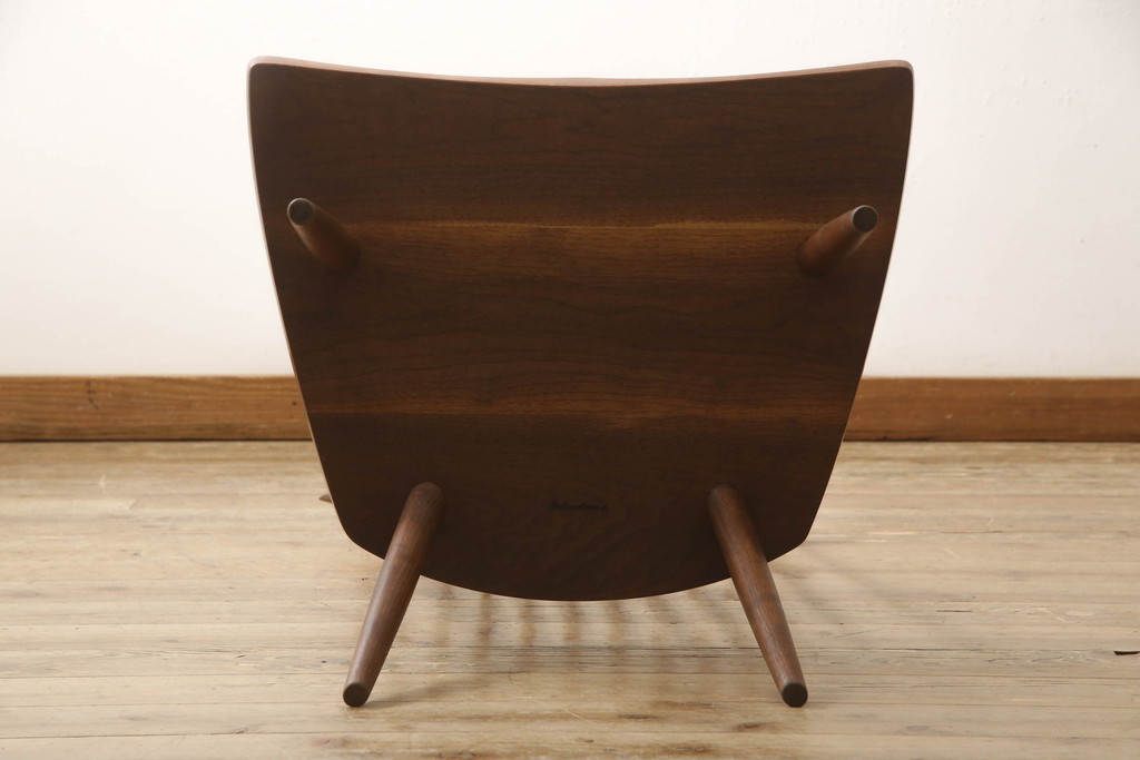 和製ヴィンテージ　ジョージナカシマ　桜製作所　LOUNGE CHAIR　CN102　モダンに洗練されたラウンジチェア(ジョージ・ナカシマ、イス、椅子、板座チェア、ビンテージ)(R-058617)