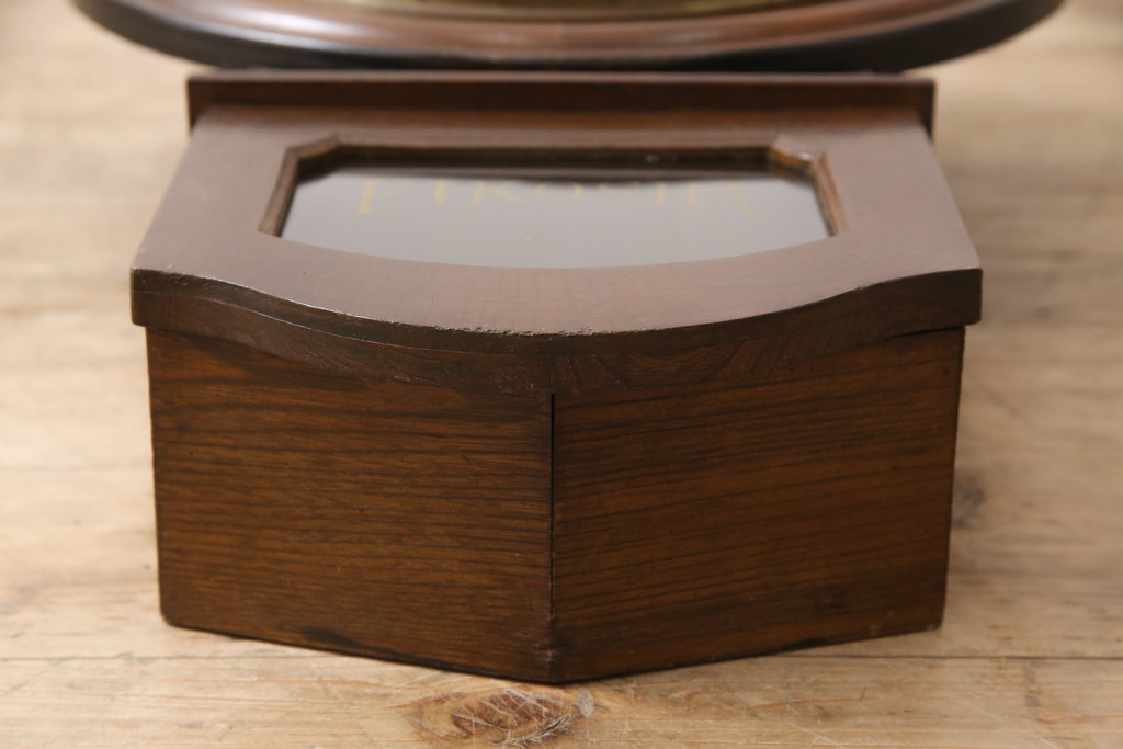 アンティーク時計　昭和初期　EIKOSHA(鶴巻時計店英工舎)　電池式　頭丸型のレトロなデザインが魅力的な掛け時計(柱時計、古時計)(R-054591)