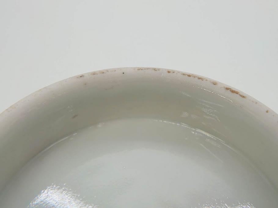 江戸期　伊万里　染付　山水図　約11cm　3.4寸　爽やかな色合いが素敵な蓋付き茶碗3客セット(和食器、三寸四分)(R-073112)