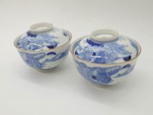 大清光緒年製　色絵染付　四寸皿3枚(伊万里、中国?)(R-052192)