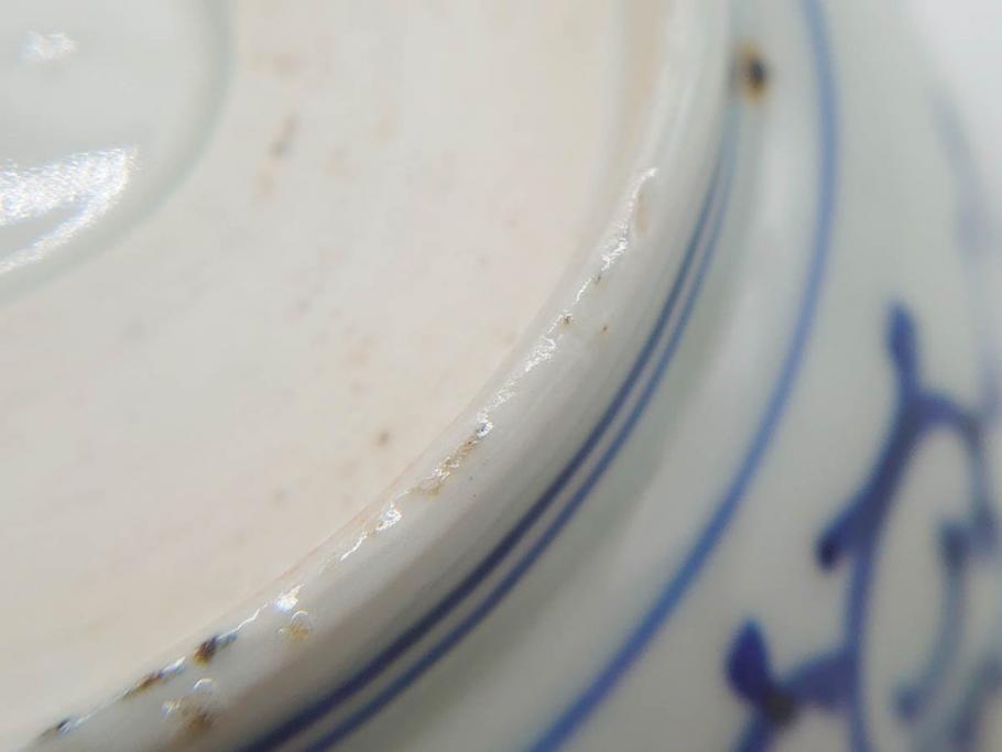 江戸期　伊万里　染付　金彩　山水図　約15cm　4.9寸　上質な和の雰囲気を醸し出すなます皿3枚セット(中皿、和皿、和食器、四寸九分)(R-073117)