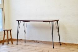 アンティーク家具　☆古い木の鉄脚アンティークテーブル(作業台、机)7