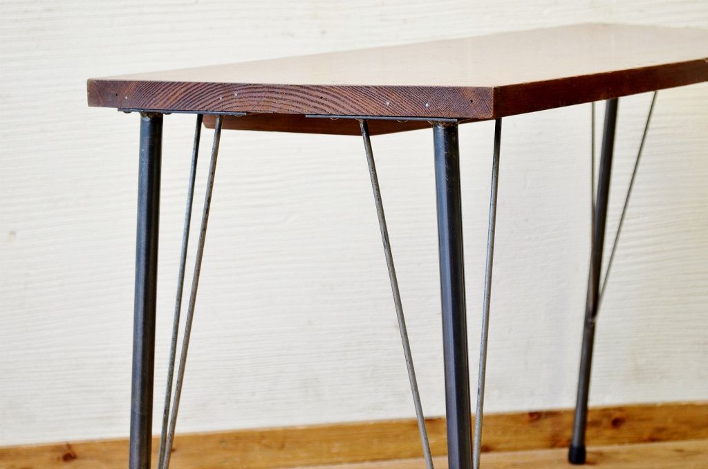 アンティーク家具　☆古い木の鉄脚アンティークテーブル(作業台、机)7