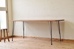 アンティーク家具　☆古い木の鉄脚アンティークテーブル(作業台、机)12