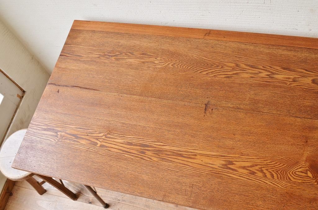 アンティーク家具　☆古い木の鉄脚アンティークテーブル(作業台、机)12