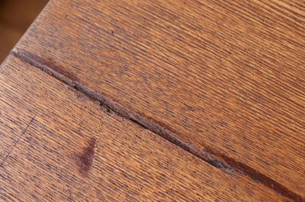 アンティーク家具　☆古い木の鉄脚アンティークテーブル(作業台、机)12