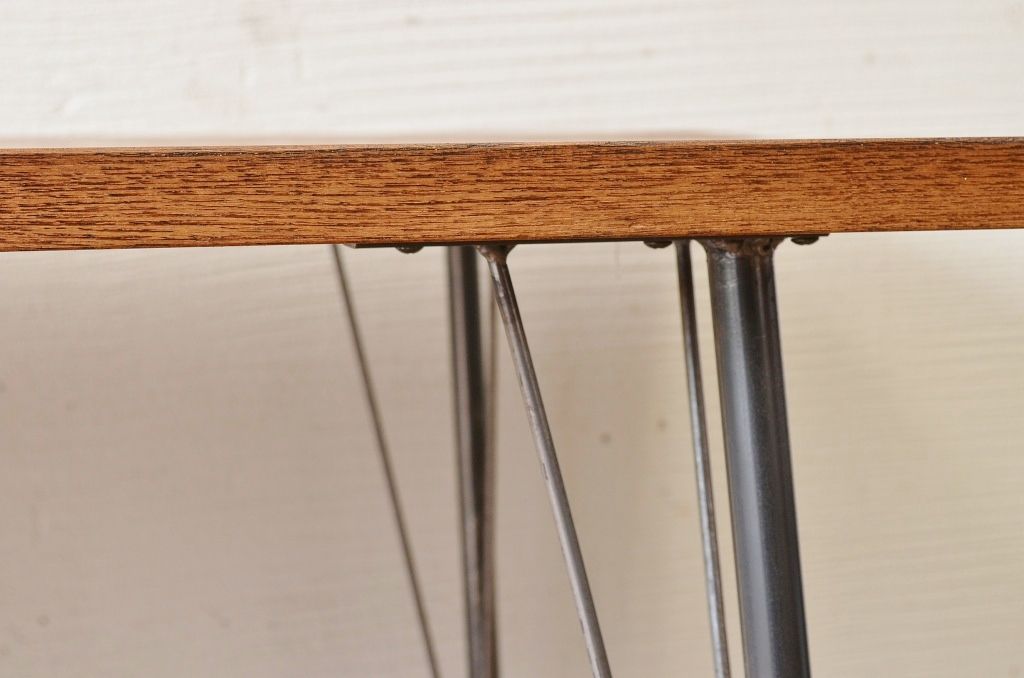 アンティーク家具　☆古い木の鉄脚アンティークテーブル(作業台、机)12