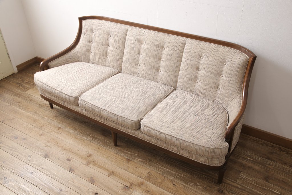 中古　DREXEL HERITAGE(ドレクセルヘリテイジ)　Upholstery(アップホルスタリー)　ワンランク上の上質なお部屋作りにぴったりの3人掛けソファ(アームソファ、3P)(R-050966)