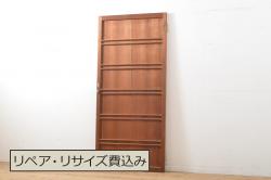 アンティーク建具　大正ロマン　古い木味が趣あふれるガラス戸4枚セット(引き戸)(R-076046)