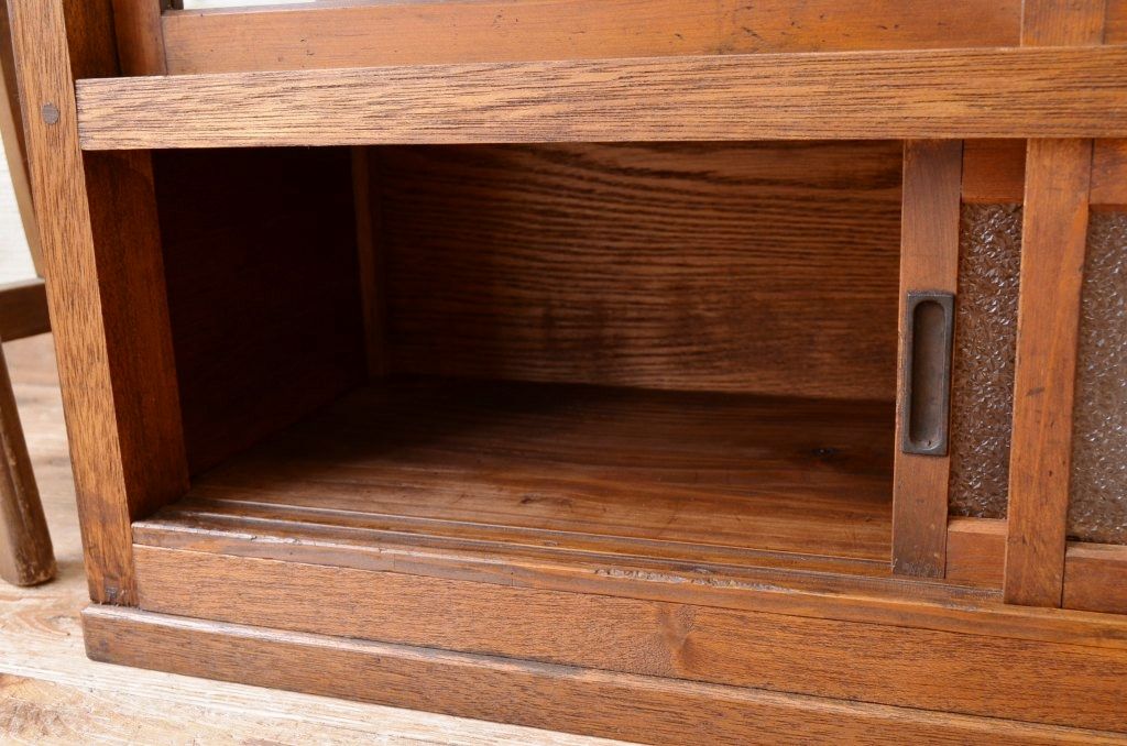アンティーク家具　古民具　骨董　古いタバコ屋の薄型ガラスケース