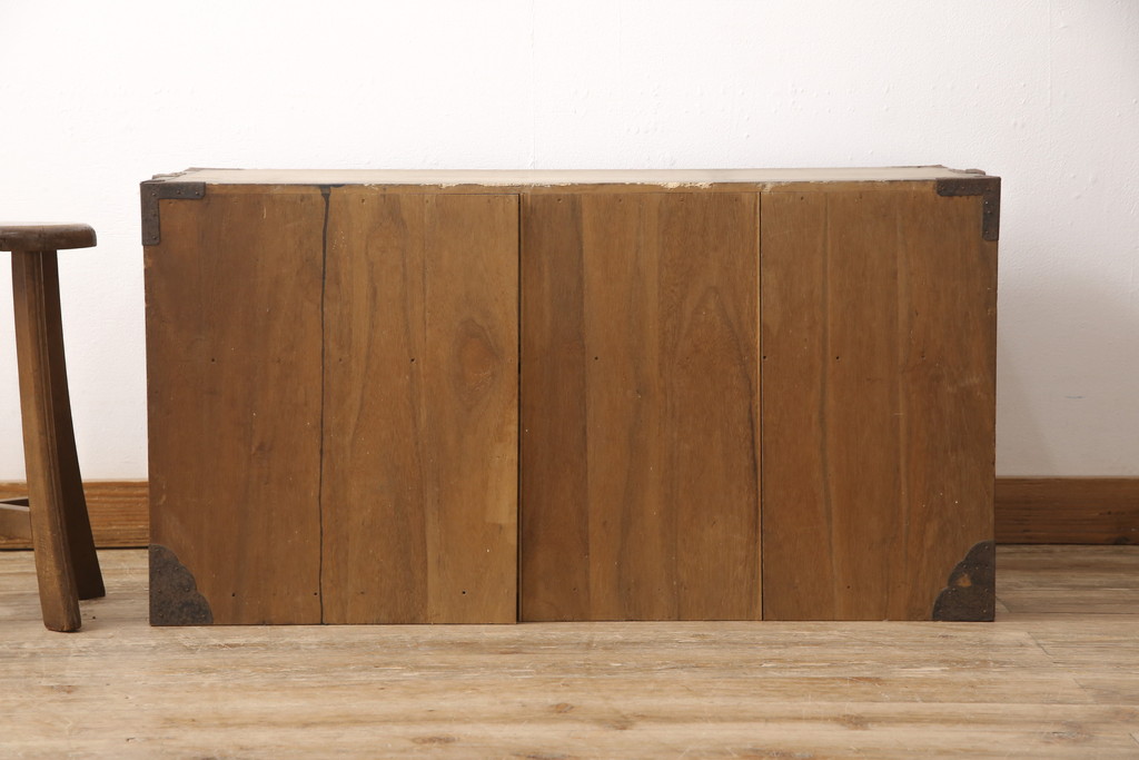 和製アンティーク　総桐材　会津産　歴史を感じる佇まいが魅力的な時代箪笥ローボード(和たんす、ローチェスト、引き出し、収納箪笥)(R-054576)