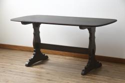 イギリスビンテージ　ERCOL(アーコール)　クラシカルな雰囲気漂うダイニングテーブル(4人掛け、6人掛け、食卓、作業台、ヴィンテージ、英国、北欧)(R-067244)