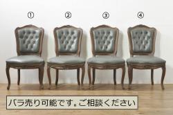 和製アンティーク　ナラ(楢)材　クラシカルな雰囲気を醸し出すチェア(ダイニングチェア、椅子、イス、いす)(R-072064)
