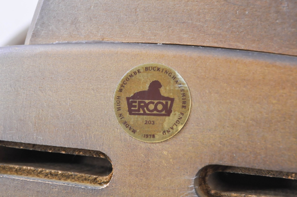 イギリスビンテージ　美品　ERCOL(アーコール)　落ち着いた色味の花柄ファブリックが上品な1人掛けソファ(ラウンジチェア、アームチェア、椅子、1シーターソファ、英国、北欧、ヴィンテージ)(R-071185)
