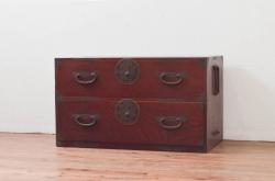 中古　美品　カリモク家具(karimoku)　COLONIAL(コロニアル)シリーズ　QC1904　カントリースタイルのお部屋作りにおすすめのおしゃれなチェスト(サイドチェスト、引き出し)(R-080389)