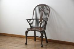 ヴィンテージ家具　イギリスビンテージ　ERCOL(アーコール)　ゴールドスミス　シンプルかつ優雅な雰囲気のアームチェア(椅子、ダイニングチェア)