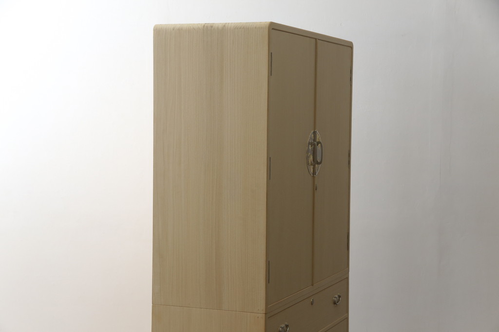 中古　美品!!　さが美　伝統工芸士 東樹義明　上質な和の空間づくりにおすすめな加茂総桐箪笥(胴厚、和タンス、桐たんす、収納箪笥、衣装箪笥、着物箪笥)(R-078587)