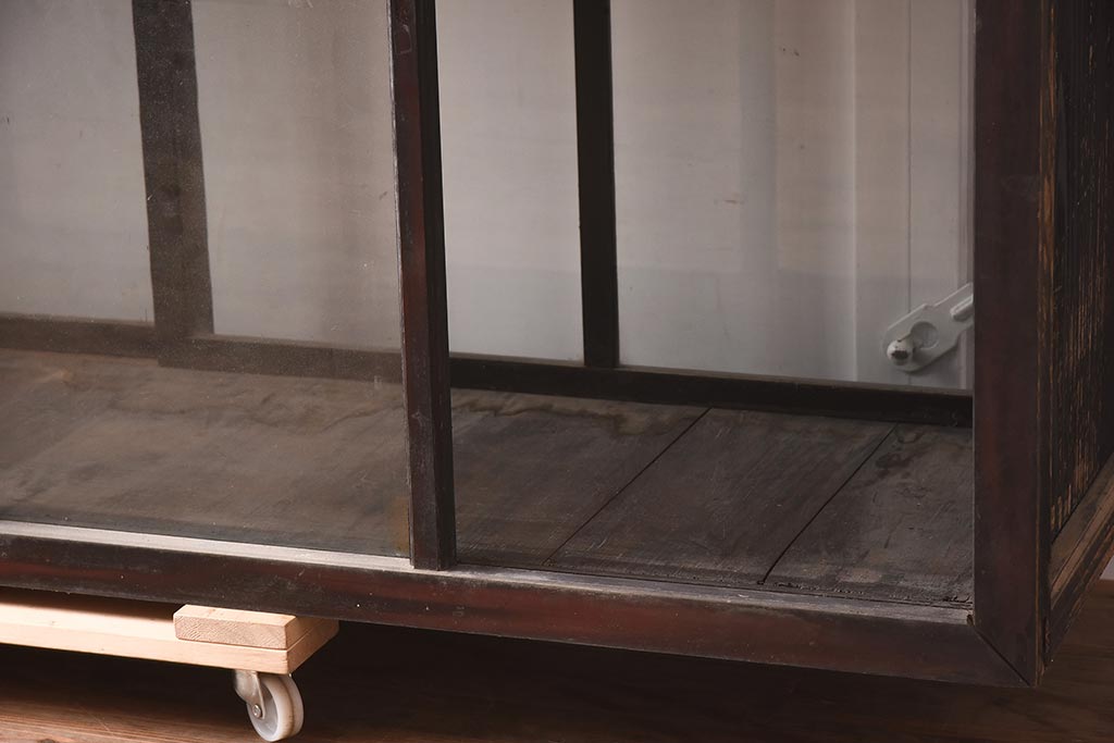 アンティーク家具　両面ガラス　大正ロマン香るサイドボード(ショーケース、飾り棚、陳列棚)(R-036881)