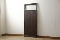 和製アンティーク　枠ヒノキ材(檜)　板栗材　時代の味わいを感じる帯戸1枚(板戸、引き戸、建具)(R-055121)