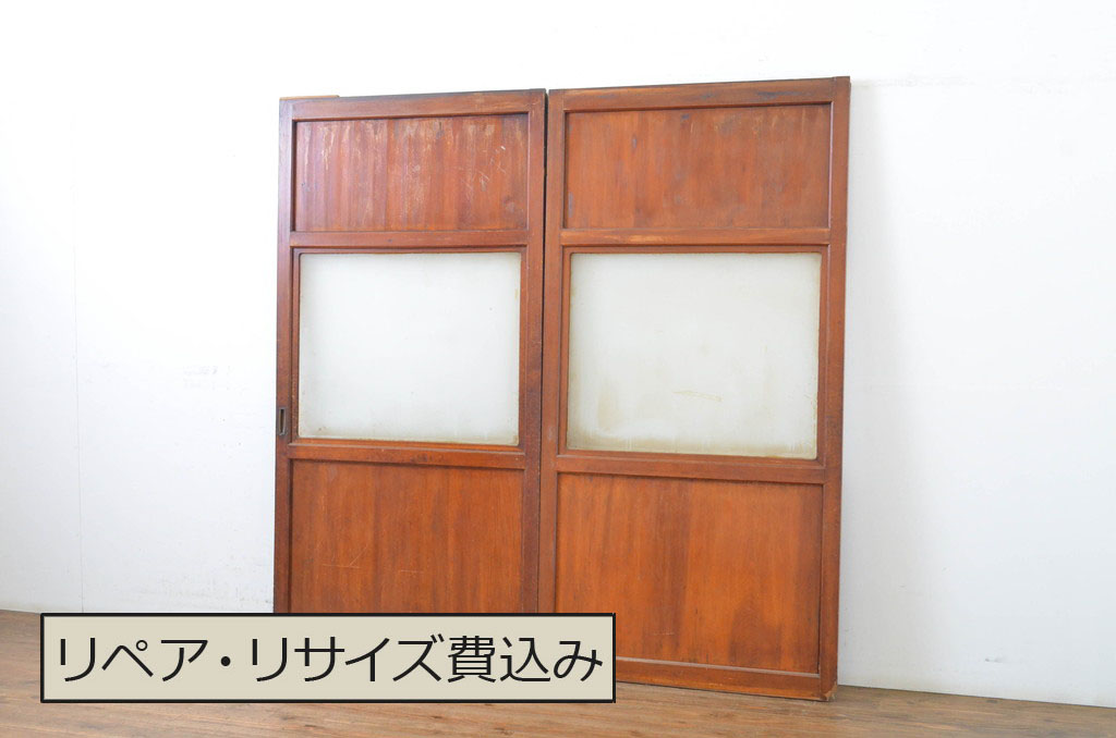 アンティーク建具 レーザー組子入り 上質な和の趣を感じさせる組子帯戸